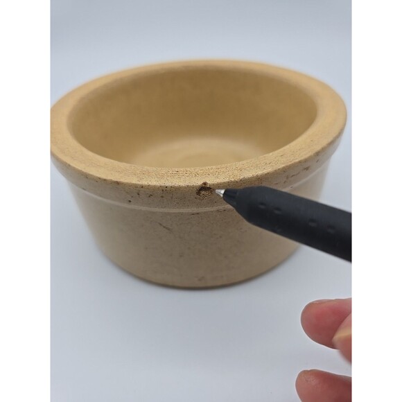 Vintage RRP Roseville Pottery 6" Dog Pet Dish Crock Glazed Feeder Bowl #250-5" - Picture 7 of 10